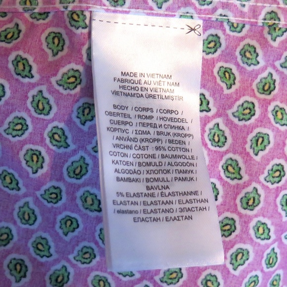Lauren Pink Paisley No-Iron Stretch Shirt - Contrast Collar and Cuff - Picture 13 of 14